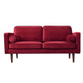 Lounge Drawing Room Furniture Modern Design Red Tufted Couch Velvet Loveseat Sofa For Home